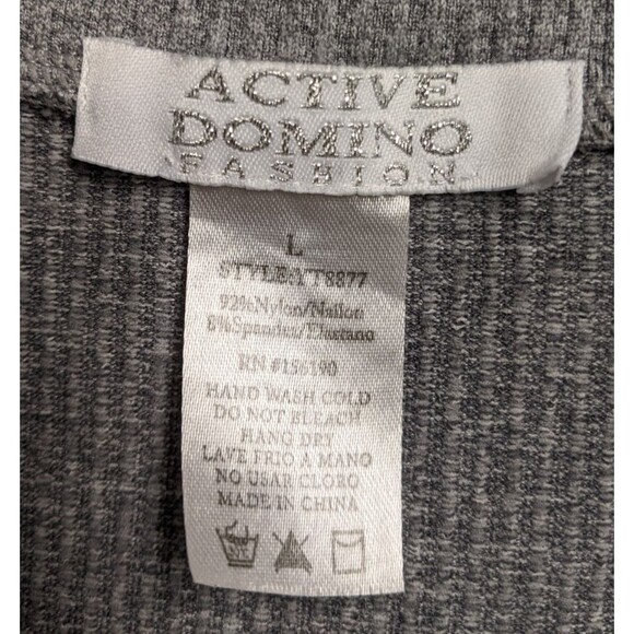 ACTIVE DOMINO Fashion Heather Gray Nylon Stretch Full Zip Athletic Jacket L - Picture 10 of 10